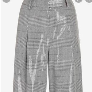 Never Worn Express checkered plaid and sequin Bermuda tailored shorts. Size 2.